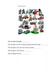 English worksheet: Transports