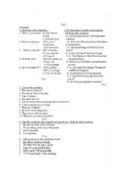 English worksheet: Test