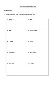 English Worksheet: Must Mustnt Road Signs