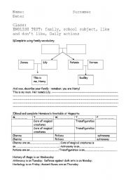 English Worksheet: Harry potter based text