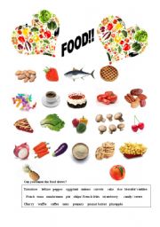 English Worksheet: Food!