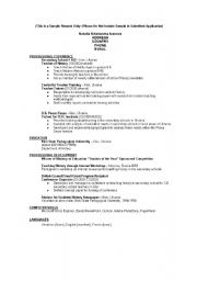 English Worksheet: CV