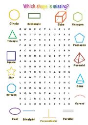 English Worksheet: Wordsearch for my classroom poster SHAPES