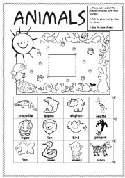 English Worksheet: Animals