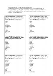 English Worksheet: Food game!