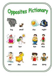 English Worksheet: Opposites Pictionary (Poster 1)