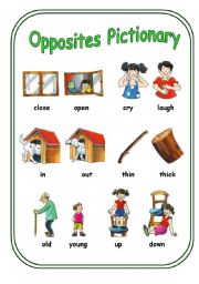 English Worksheet: Opposites Pictionary (Poster 2)