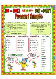 English Worksheet: DO - DOES  PRESENT SIMPLE