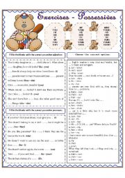 EXERCISES - -  POSSESSIVES