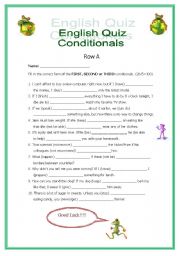 English Worksheet: Conditionals - quiz