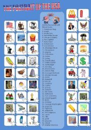 English Worksheet: THE PORTRAIT OF THE USA (2)