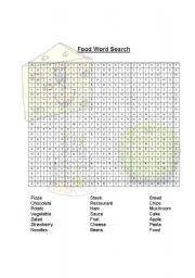 English Worksheet: Food Word Search