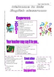 English Worksheet: *** Classroom Language ***