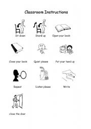 English Worksheet: classroom instructions