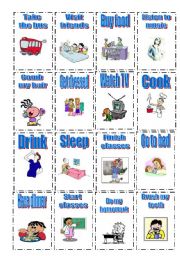 English Worksheet: Flash cards - Daily routine