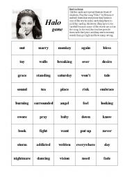 English Worksheet: Beyonc Halo game