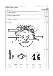 English worksheet: English test