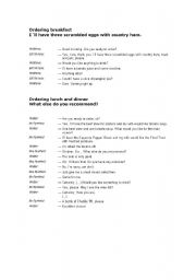 English Worksheet: Restaurant