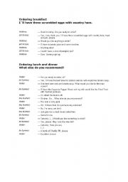 English worksheet: Restaurant