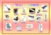 English Worksheet: Music Instruments