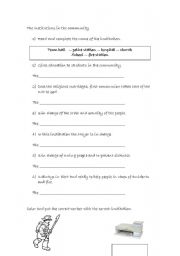 English worksheet: Institutions in the Community
