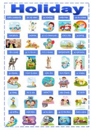 English Worksheet: Holiday Activities Pictionary