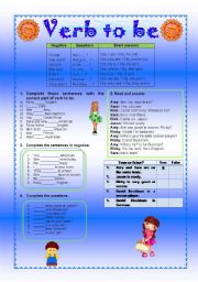 English Worksheet: verb to be