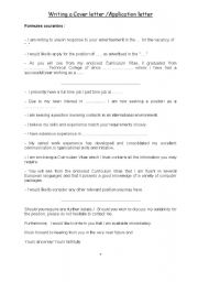 English Worksheet: motivation letter