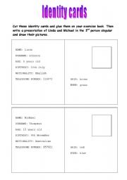 English worksheet: Identity cards