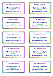 English Worksheet: Loop Game - Nationalities