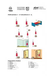 English worksheet: Preposition of place