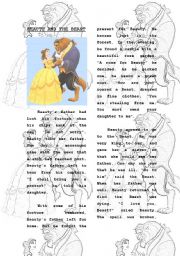 English Worksheet: TELL ME A STORY - BEAUTY AND THE BEAST