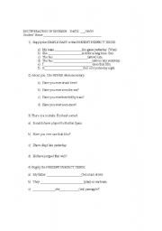 English Worksheet: Test Present  Perfect