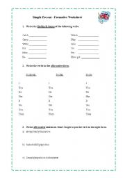 English Worksheet: Simple Present - Formative Worksheet