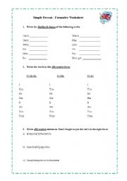 English worksheet: Simple Present - Formative Worksheet