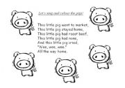 English worksheet: This Little Pig Song