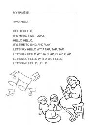 English worksheet: Hello Song