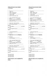 English Worksheet: I should have known better - The Beatles
