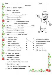 English Worksheet: to be