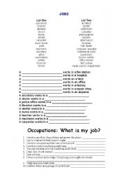 English Worksheet: about jobs