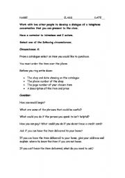 English worksheet: phone dialogue presentation