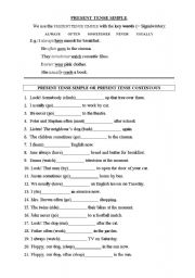 English Worksheet: present simple or progressive