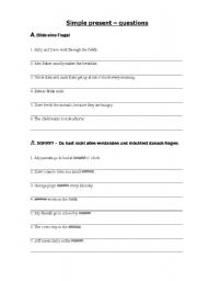 English worksheet: simple present - questions