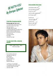 English worksheet: BE WITH YOU LYRICS- Enrique Iglesias