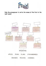 English worksheet: Fruit