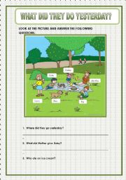 English Worksheet: WHAT DID THEY DO YESTERDAY?