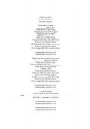 English Worksheet: Earth Song Michael Jackson