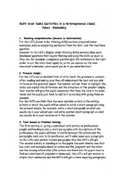 English worksheet: Multi-level tasks (activities in a heterogeneous class) 