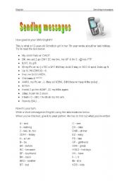 English Worksheet: Sending messages