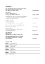 English Worksheet: Guess who